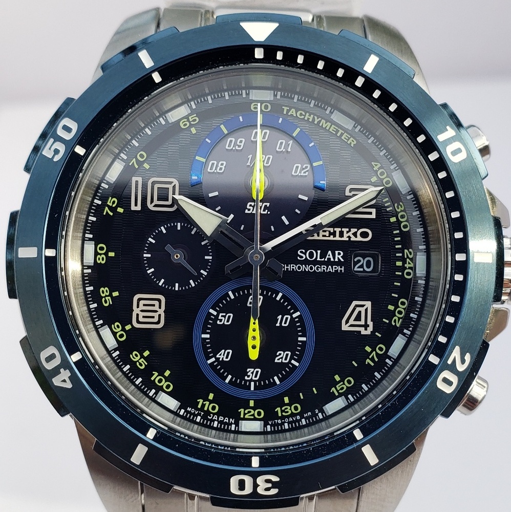 SEIKO Jimmie Johnson Chronograph Solar Black Dial